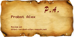 Probst Alex névjegykártya